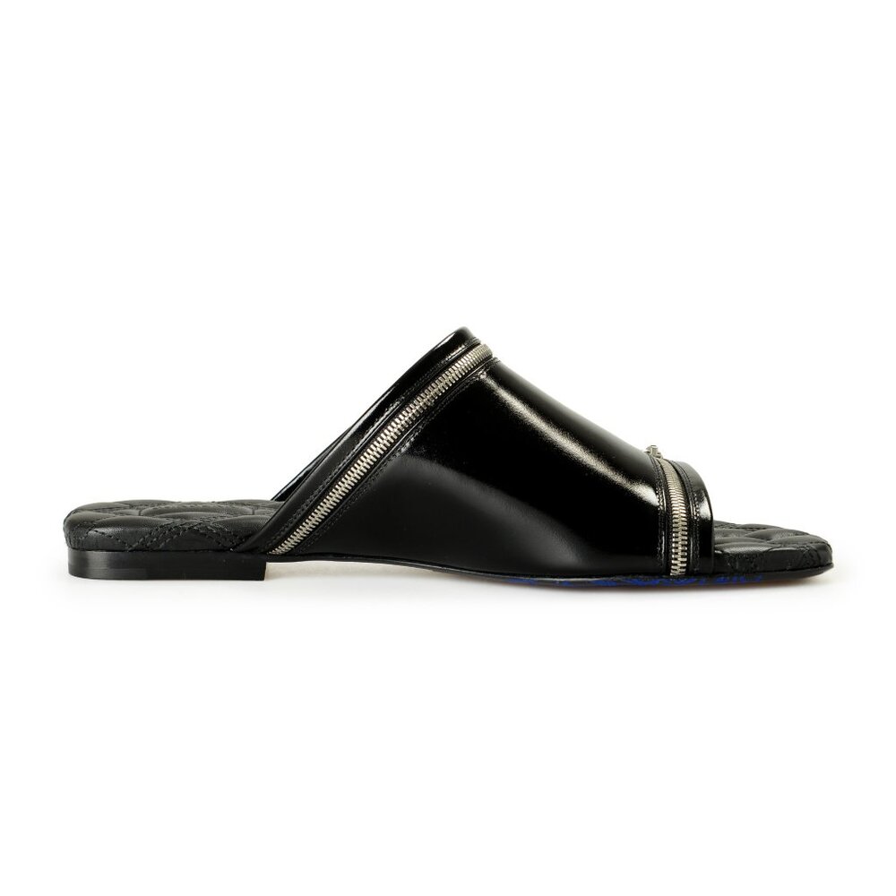 Burberry Women's Zip Sandal With Kitten Heel Leather Slides Shoes US 6 EUR 36 - Picture 4 of 8